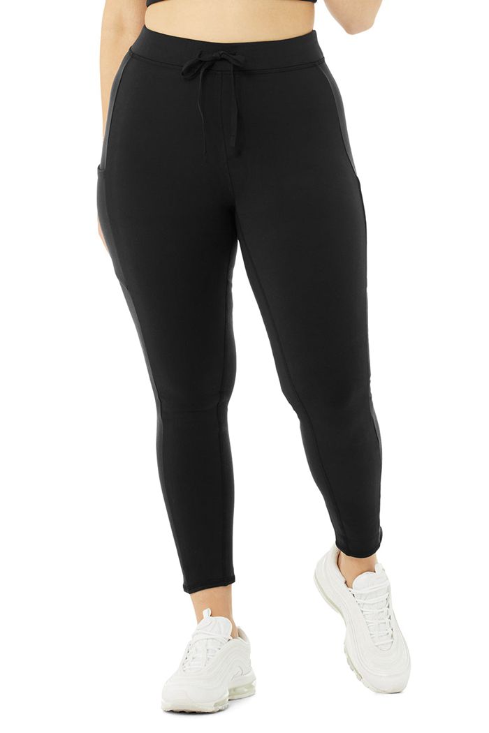 Alo Yoga 7/8 High-Waist Checkpoint Women's Leggings Black | 86SBACYGW