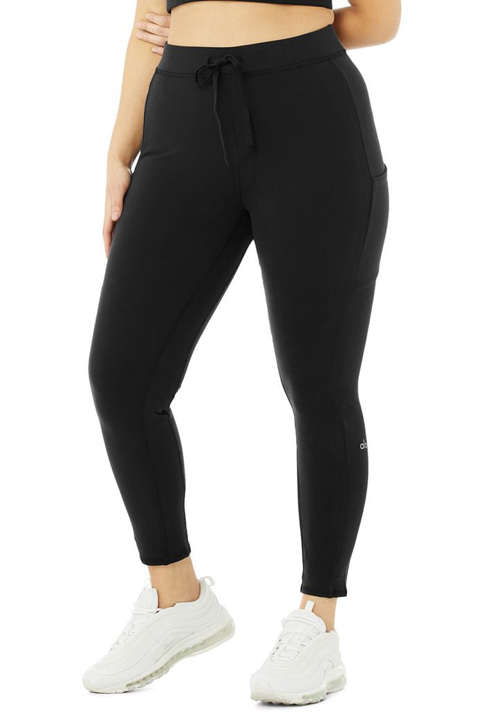 Alo Yoga 7/8 High-Waist Checkpoint Women's Leggings Black | 86SBACYGW