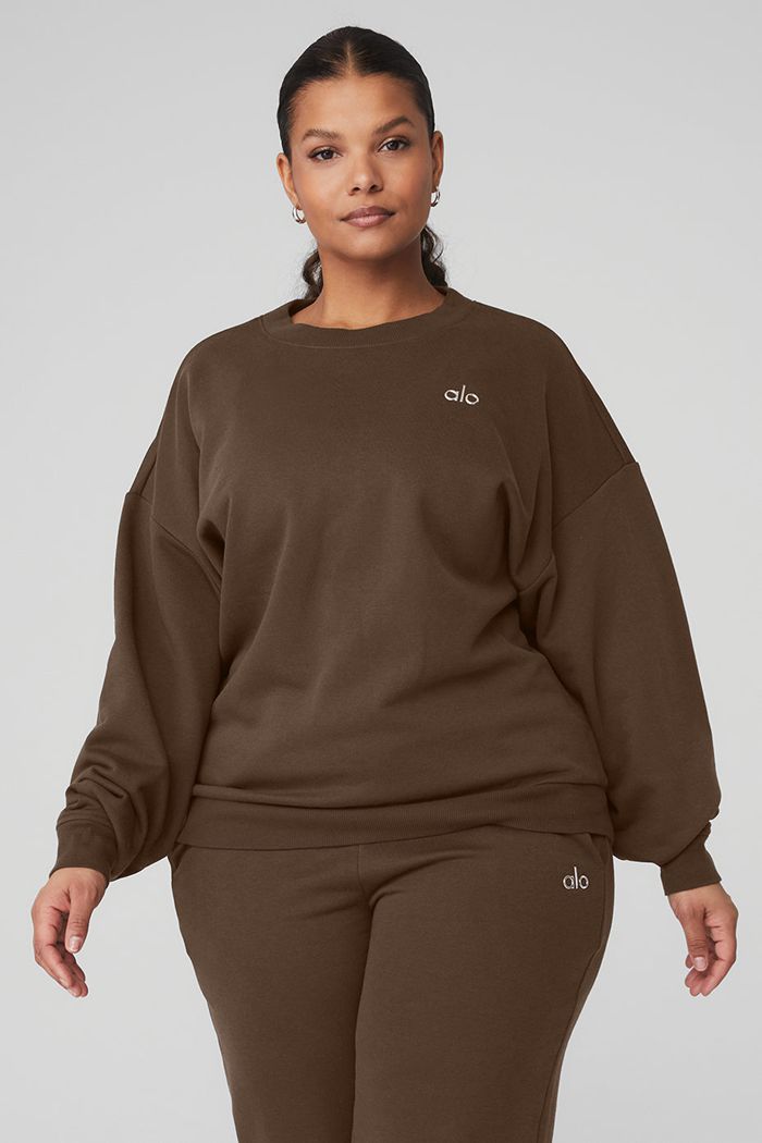 Alo Yoga Accolade Crew Neck Women's Pullover Black | 06KNGJUIE