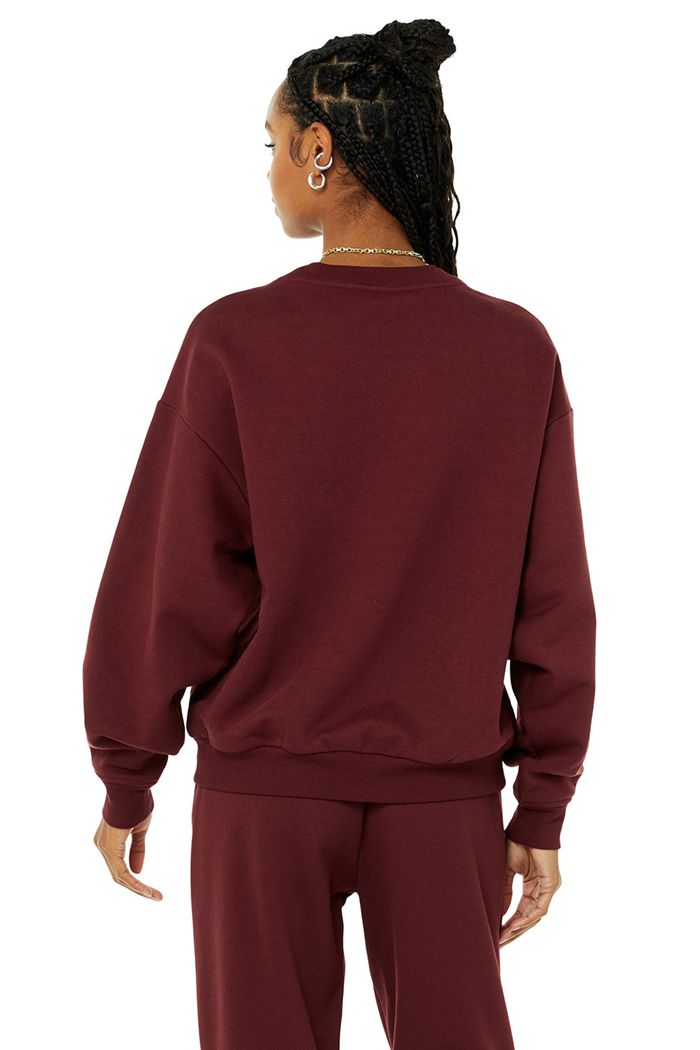 Alo Yoga Accolade Crew Neck Women's Pullover Red | 54WFYHLRM