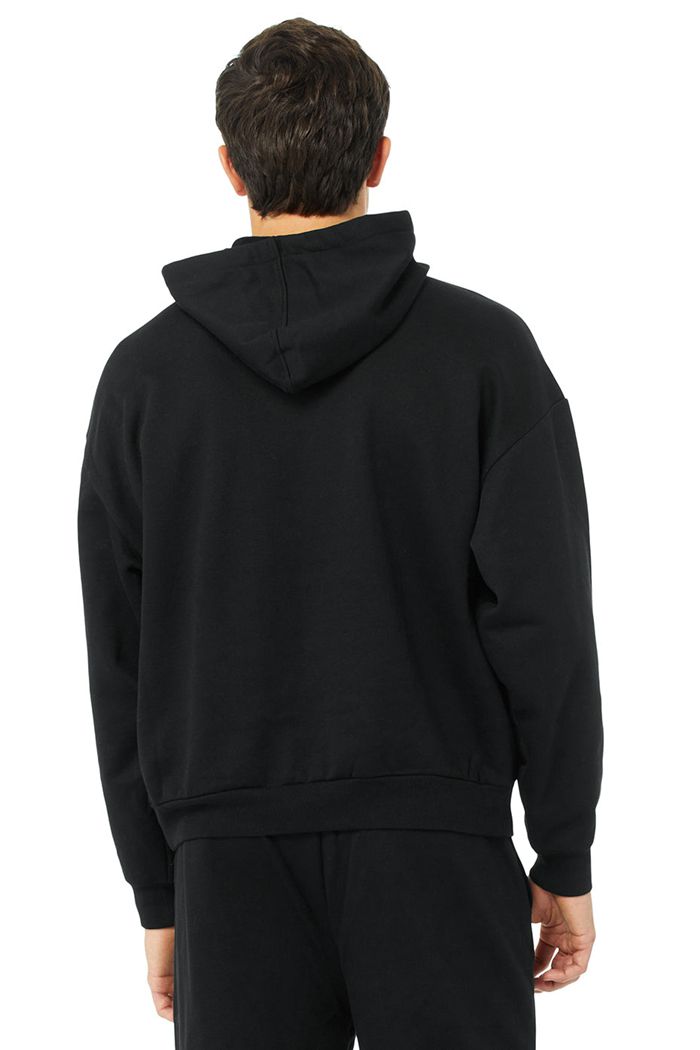 Alo Yoga Accolade Men's Hoodie Black | 93HCJFQUE