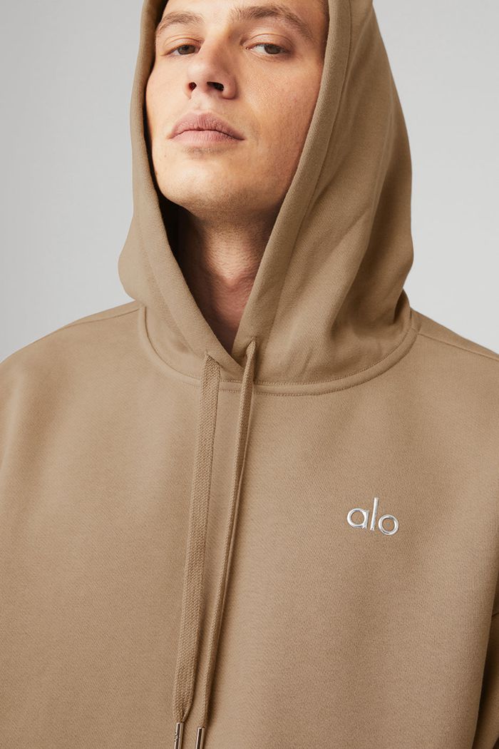 Alo Yoga Accolade Men's Hoodie Brown | 62PMKUGAI