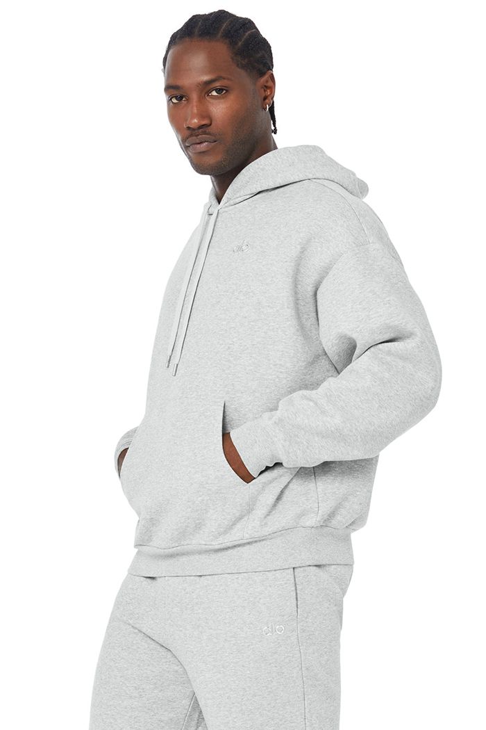 Alo Yoga Accolade Men\'s Hoodie Grey | 64SWIHDYQ