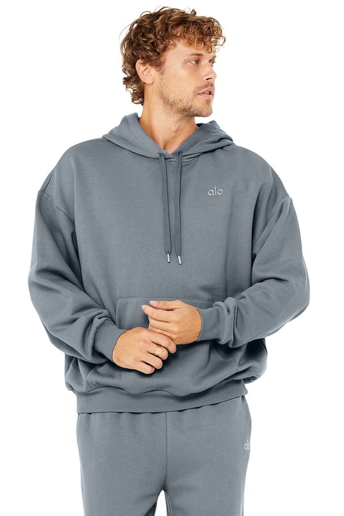 Alo Yoga Accolade Men\'s Hoodie Grey | 72TZEVDLB