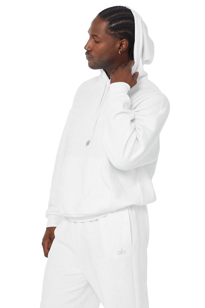 Alo Yoga Accolade Men's Hoodie White | 79KLZAHJX