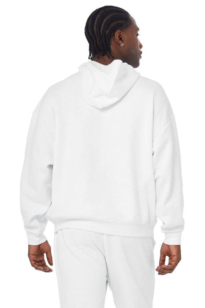 Alo Yoga Accolade Men's Hoodie White | 79KLZAHJX