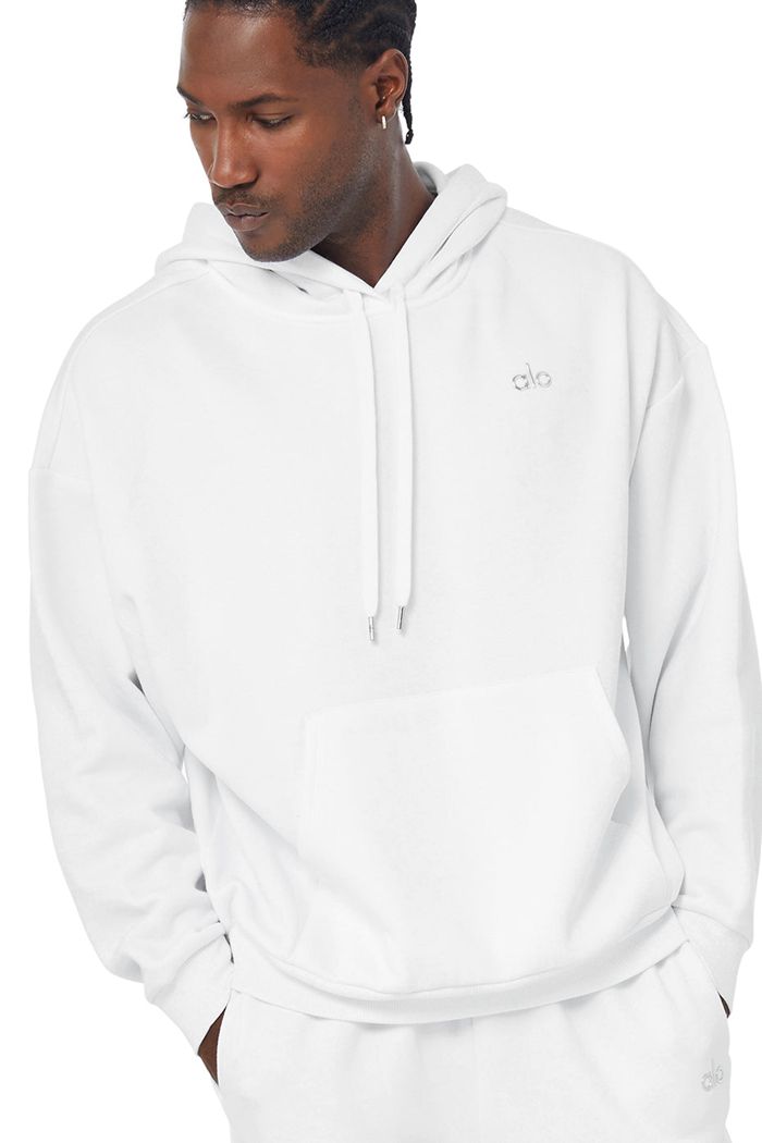 Alo Yoga Accolade Men's Hoodie White | 79KLZAHJX