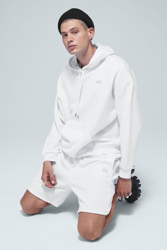 Alo Yoga Accolade Men's Hoodie White | 79KLZAHJX