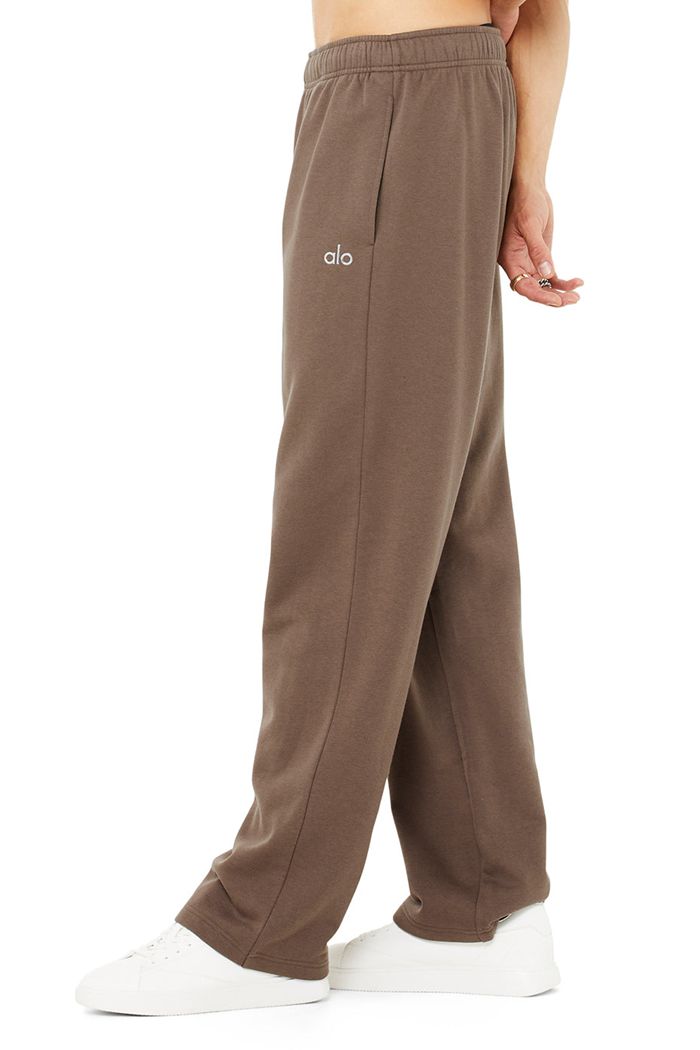 Alo Yoga Accolade Straight Leg Sweat Men's Pants Brown | 60TXOHQBF