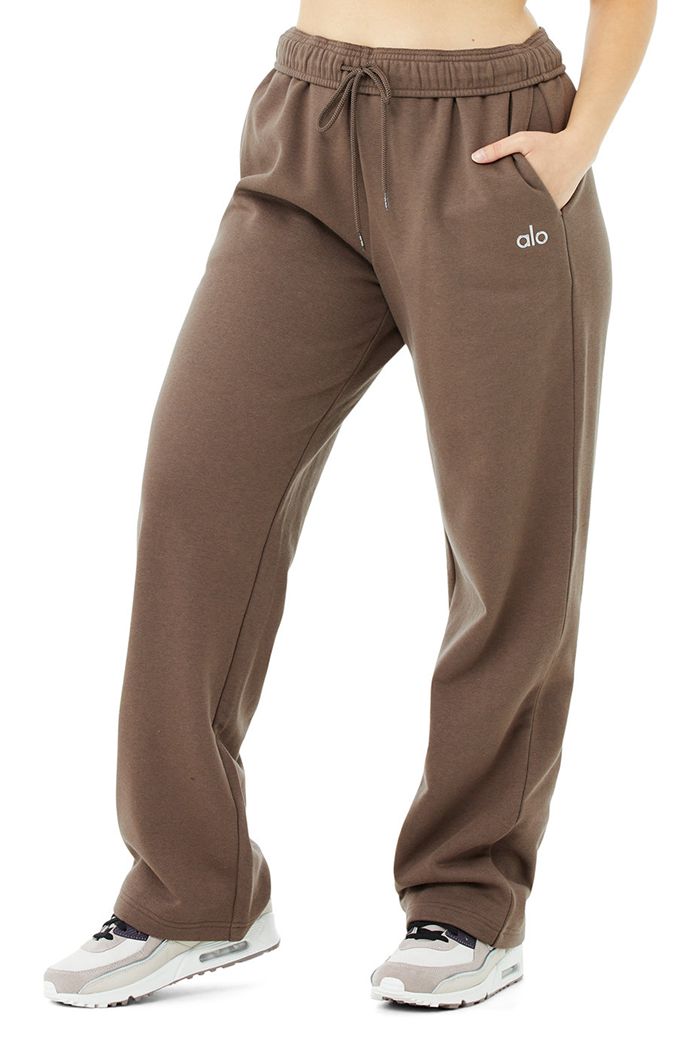 Alo Yoga Accolade Straight Leg Sweat Women's Pants Brown | 27UBKGYQN