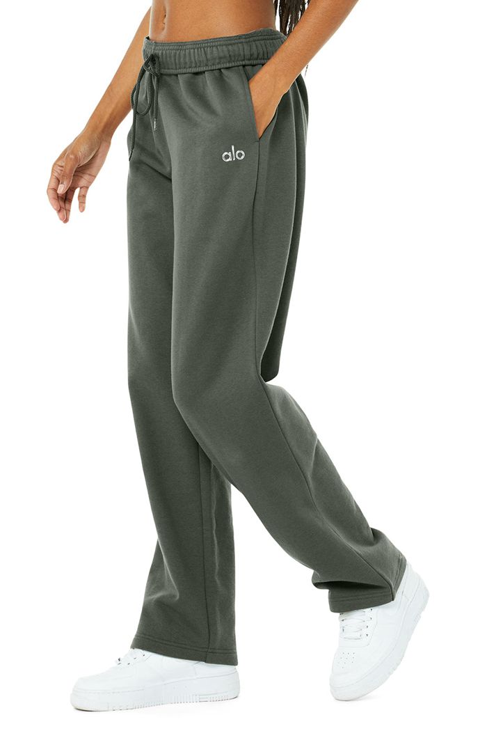 Alo Yoga Accolade Straight Leg Sweat Women's Pants Dark Green | 35CHEKIPO