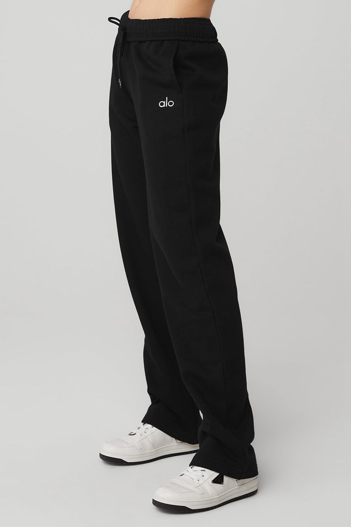 Alo Yoga Accolade Straight Leg Sweat Women's Pants Black | 65NVATQUL