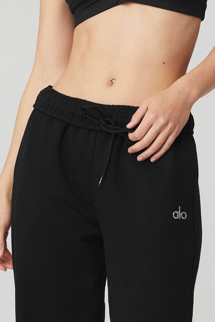 Alo Yoga Accolade Straight Leg Sweat Women's Pants Black | 65NVATQUL