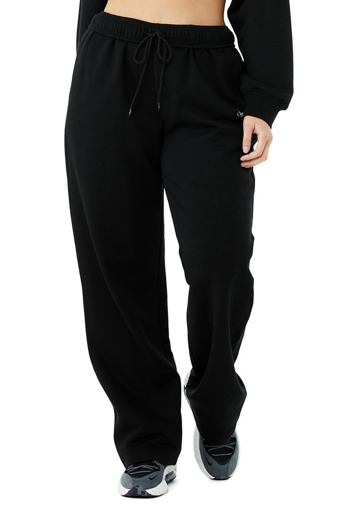 Alo Yoga Accolade Straight Leg Sweat Women's Pants Black | 65NVATQUL