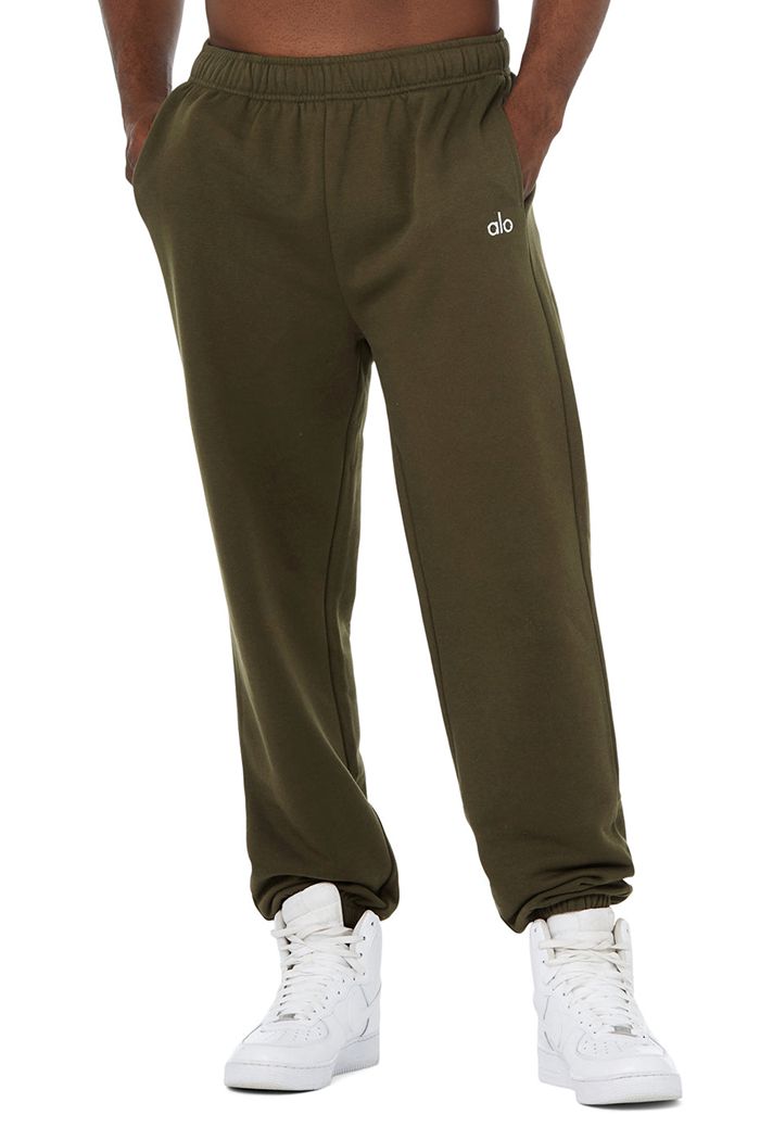 Alo Yoga Accolade Sweat Men's Pants Dark Olive | 80GVYLDCN