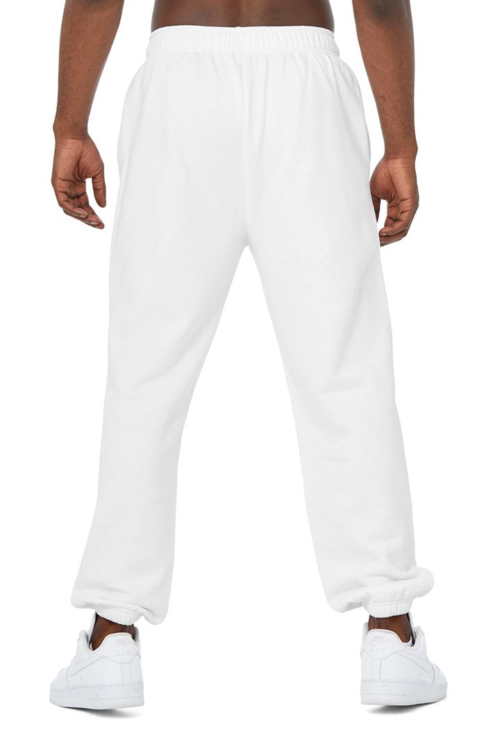 Alo Yoga Accolade Sweat Men's Pants White | 04KFGETUD