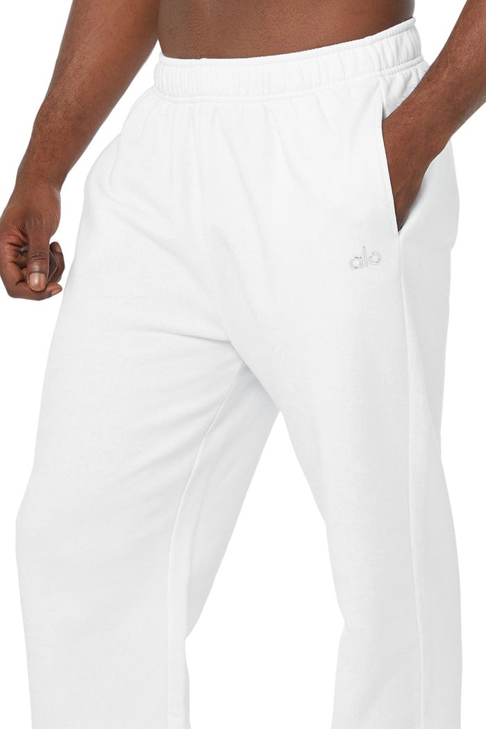 Alo Yoga Accolade Sweat Men's Pants White | 04KFGETUD