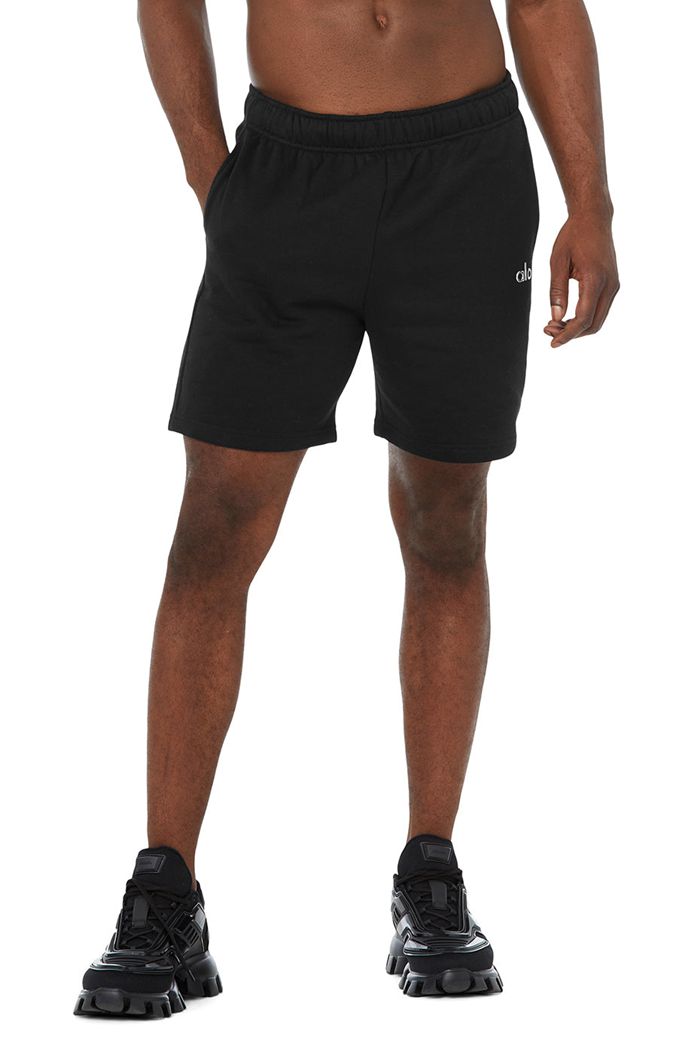 Alo Yoga Accolade Sweat Men\'s Short Black | 47JKOHLQW