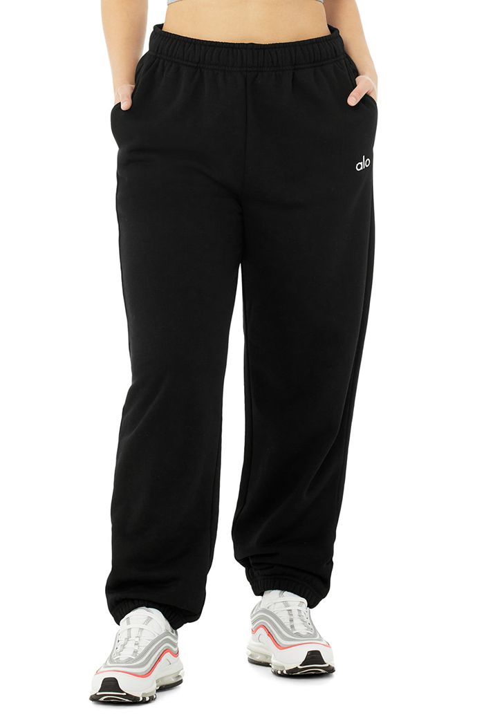 Alo Yoga Accolade Sweat Women's Pants Black | 05PAYESGC