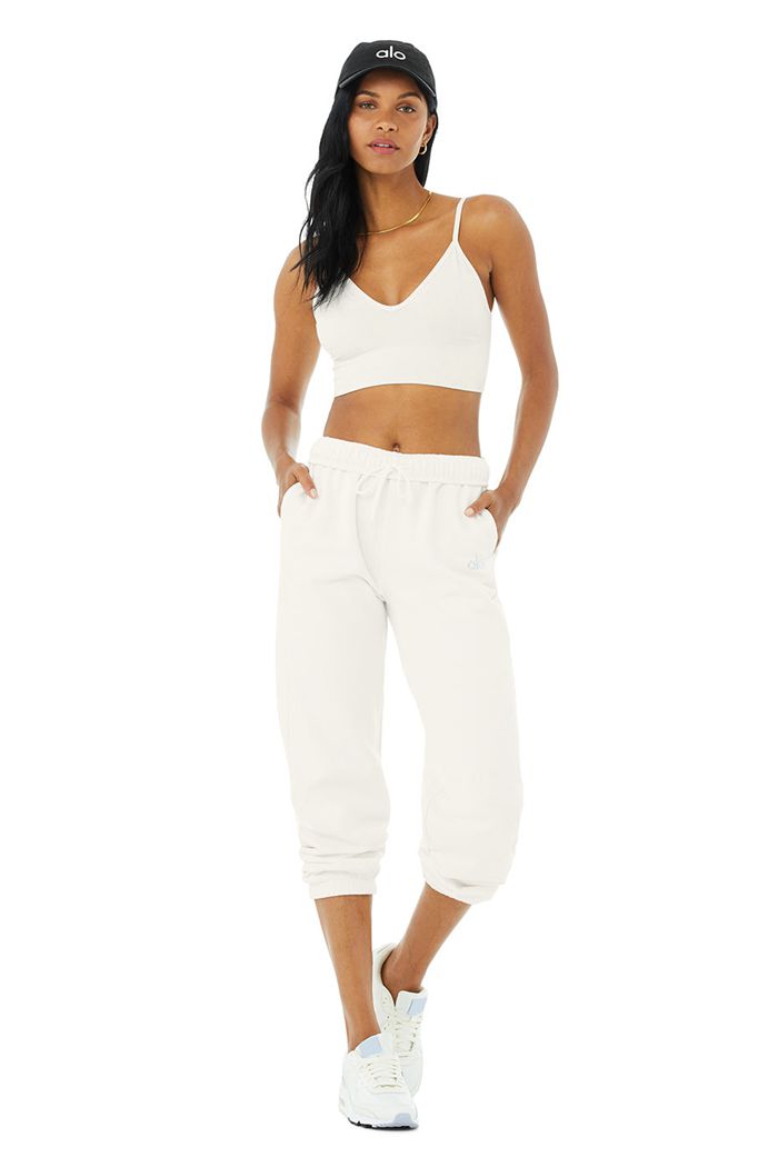 Alo Yoga Accolade Sweat Women's Pants White | 20MQDCOJL