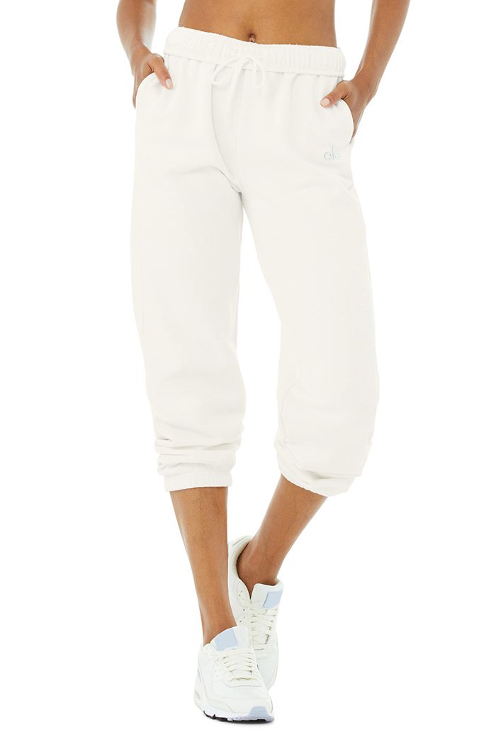 Alo Yoga Accolade Sweat Women\'s Pants White | 20MQDCOJL