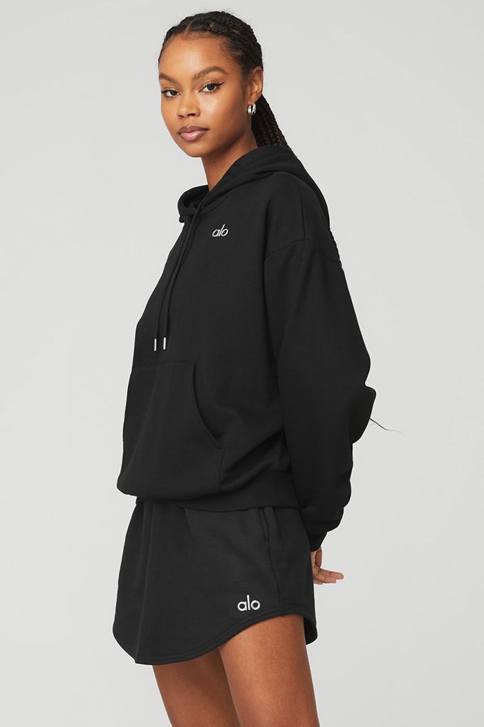 Alo Yoga Accolade Women's Hoodie Black | 05IFTMOAS