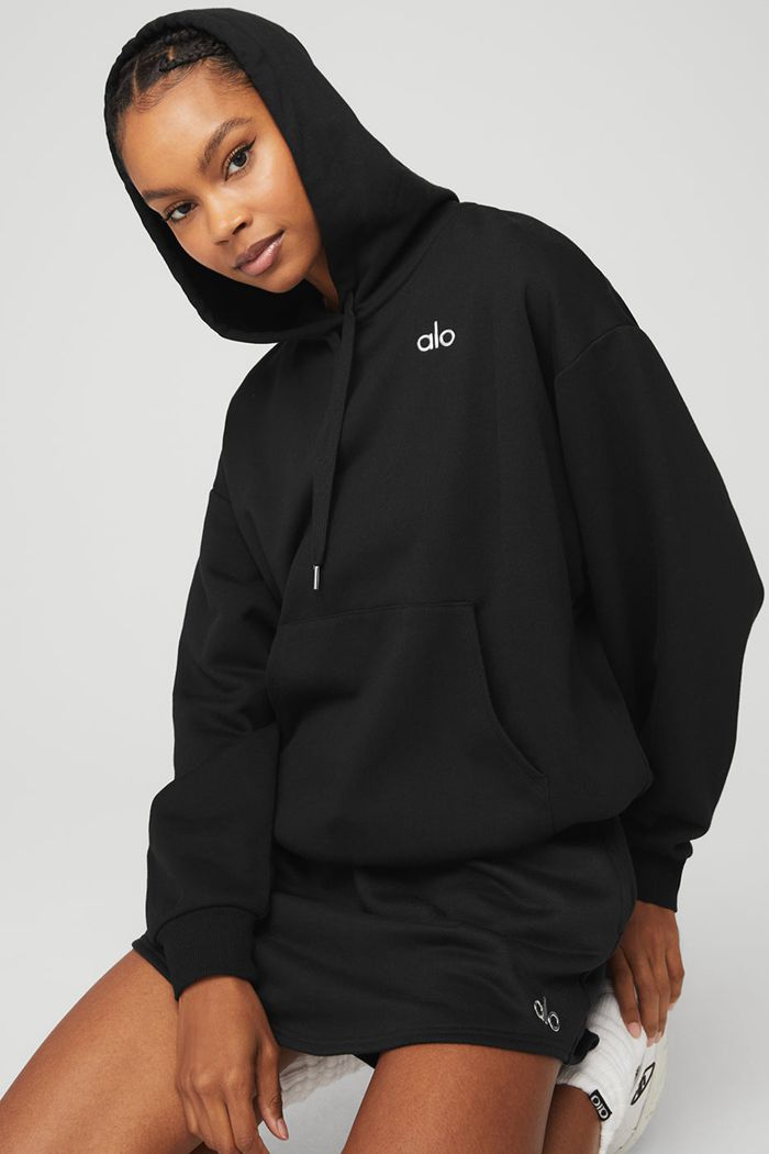 Alo Yoga Accolade Women's Hoodie Black | 05IFTMOAS