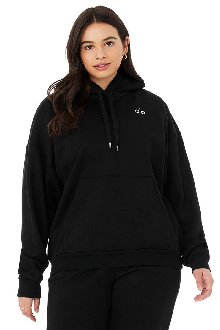 Alo Yoga Accolade Women's Hoodie Black | 05IFTMOAS