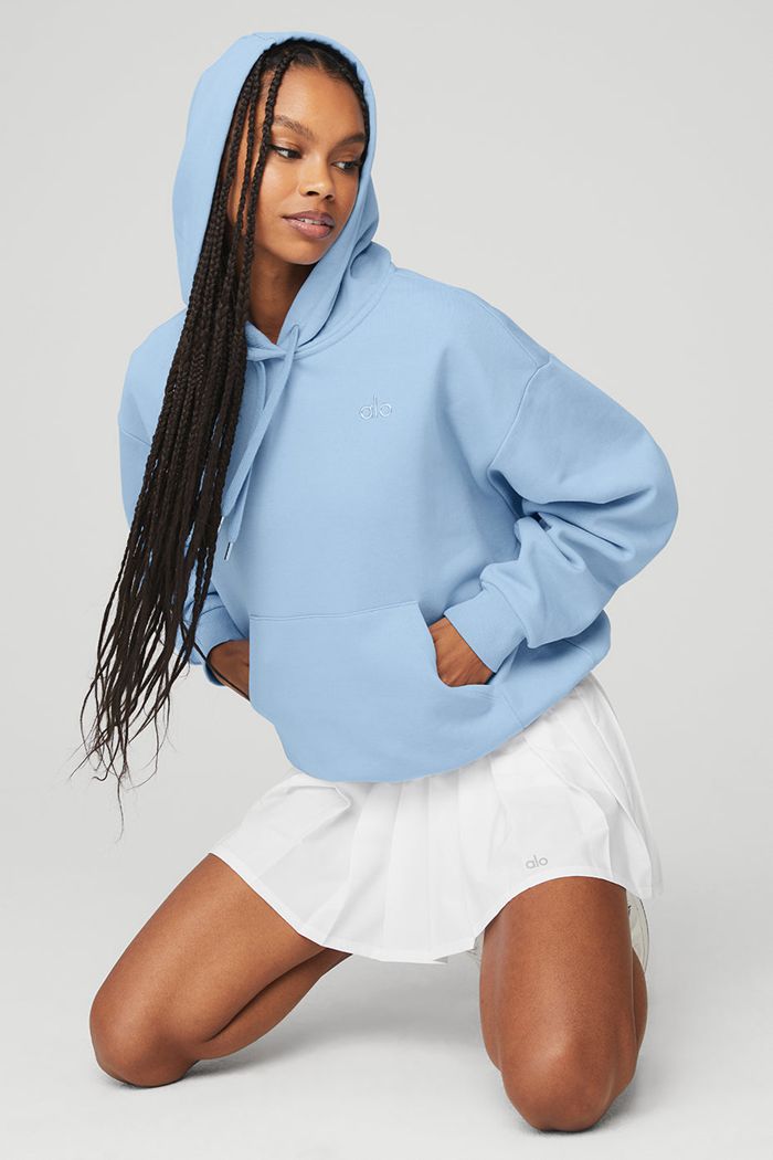 Alo Yoga Accolade Women's Hoodie Blue | 42LJDHKYQ