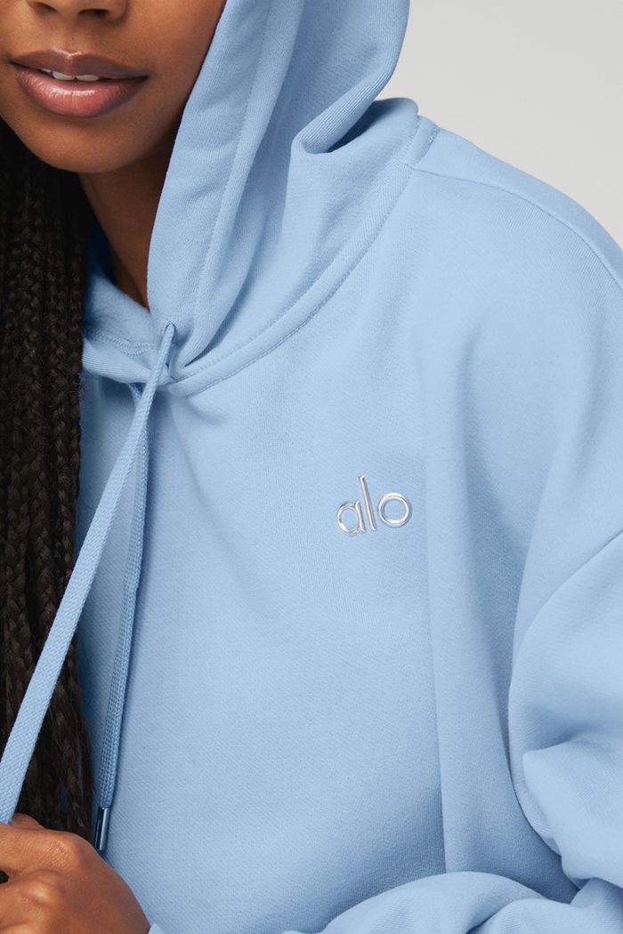 Alo Yoga Accolade Women's Hoodie Blue | 42LJDHKYQ