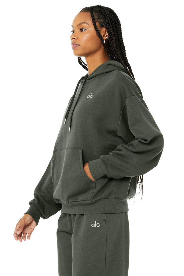 Alo Yoga Accolade Women's Hoodie Dark Green | 59DYCHZNG