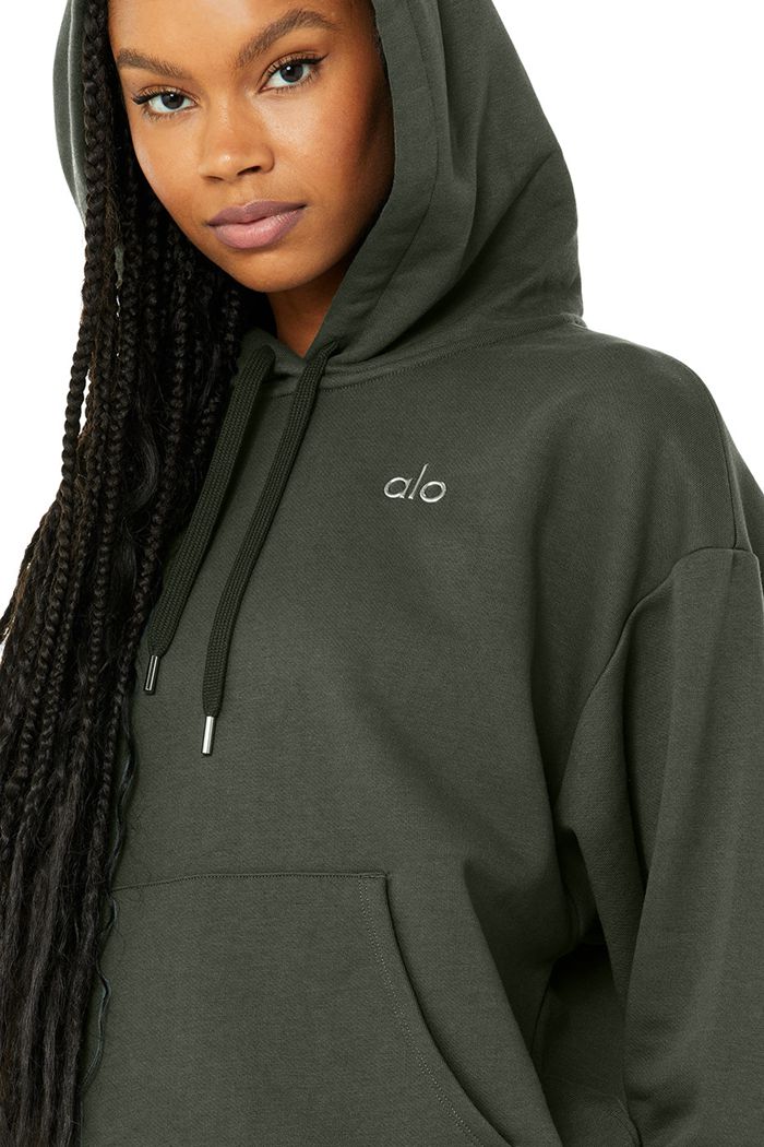 Alo Yoga Accolade Women's Hoodie Dark Green | 59DYCHZNG