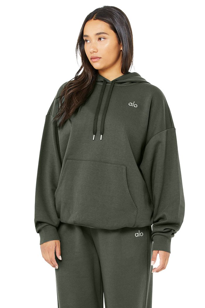 Alo Yoga Accolade Women's Hoodie Dark Green | 59DYCHZNG