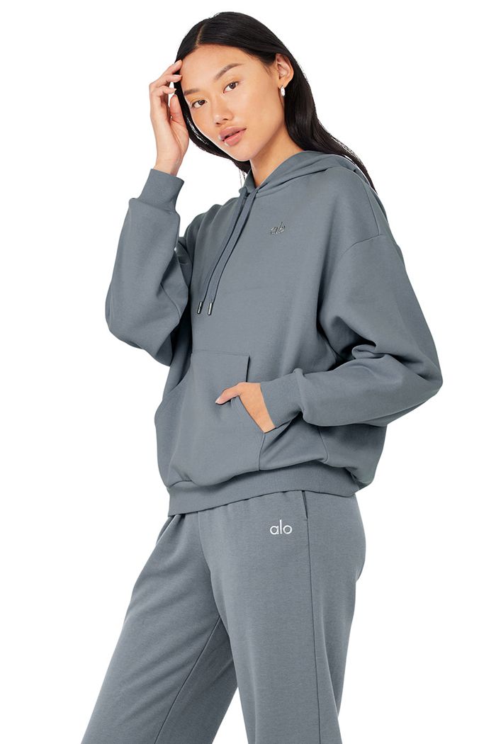 Alo Yoga Accolade Women's Hoodie Grey | 87NCFBUZJ