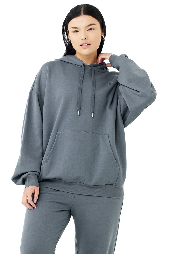 Alo Yoga Accolade Women's Hoodie Grey | 87NCFBUZJ