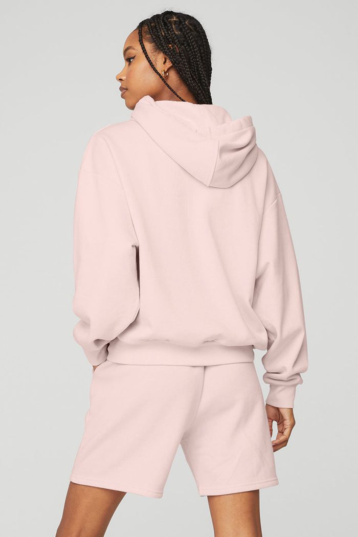 Alo Yoga Accolade Women's Hoodie Pink | 03JVUFGTQ