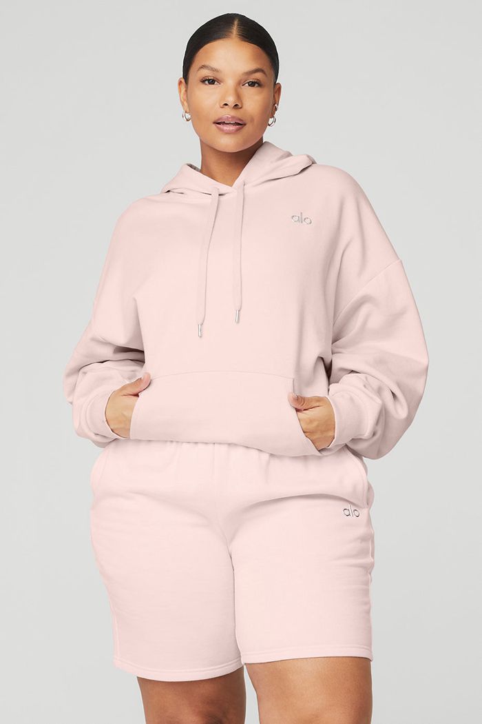 Alo Yoga Accolade Women's Hoodie Pink | 03JVUFGTQ