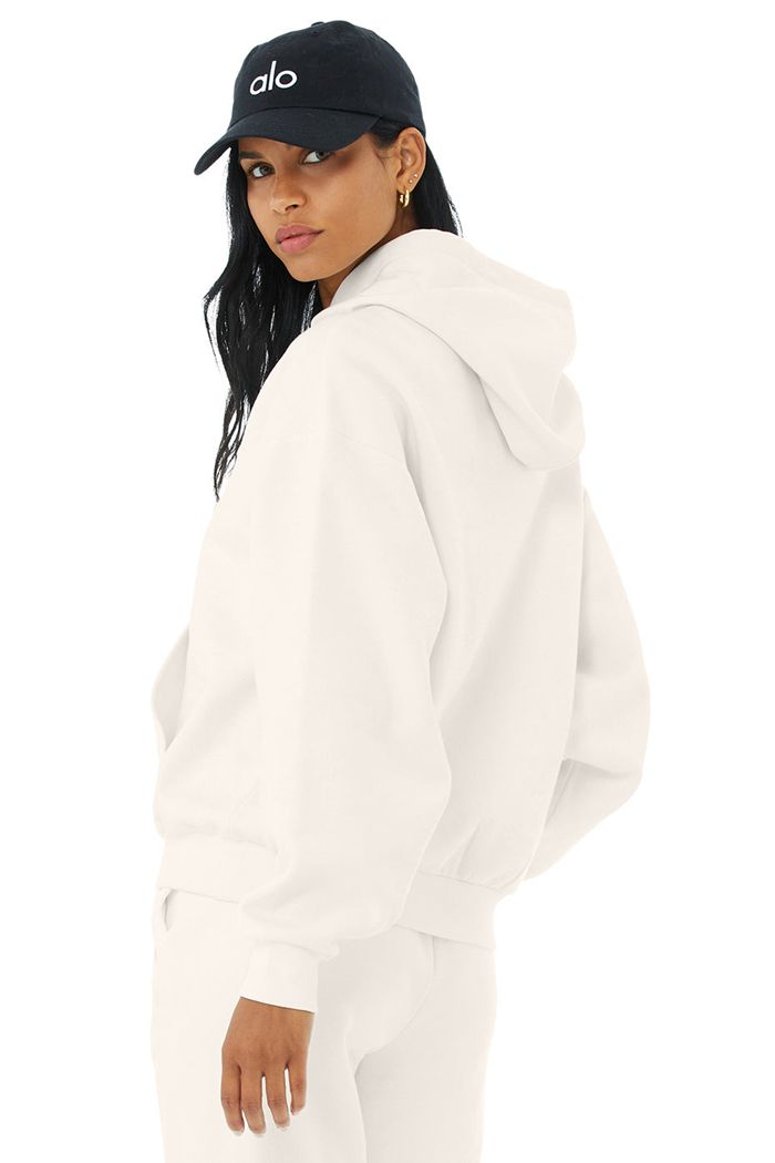 Alo Yoga Accolade Women's Hoodie White | 07UEJPTIY