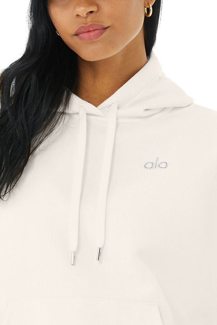 Alo Yoga Accolade Women's Hoodie White | 07UEJPTIY