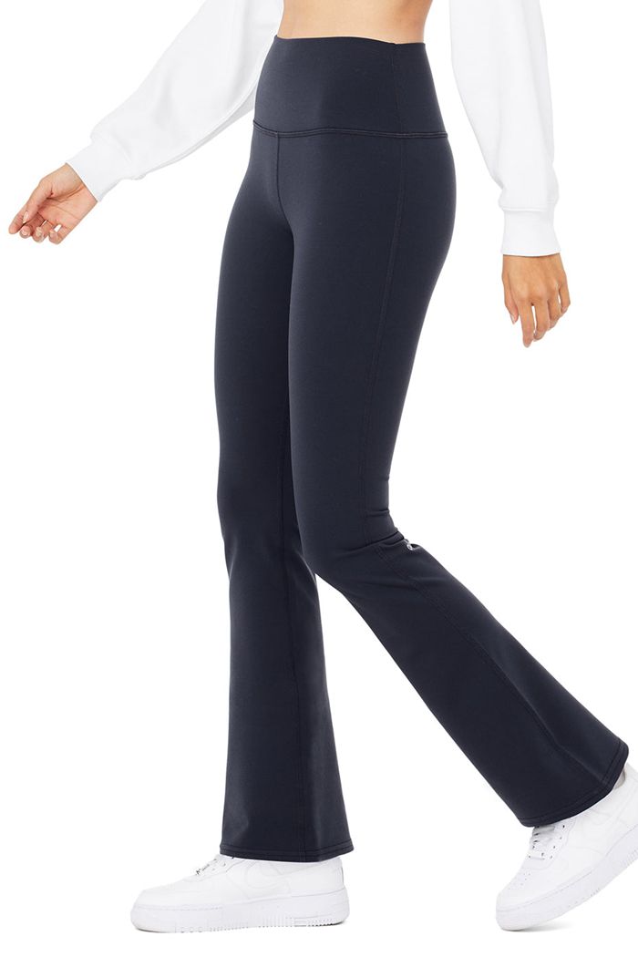 Alo Yoga Airbrush High-Waist 7/8 Bootcut Women's Leggings Black | 43PKHDMWG