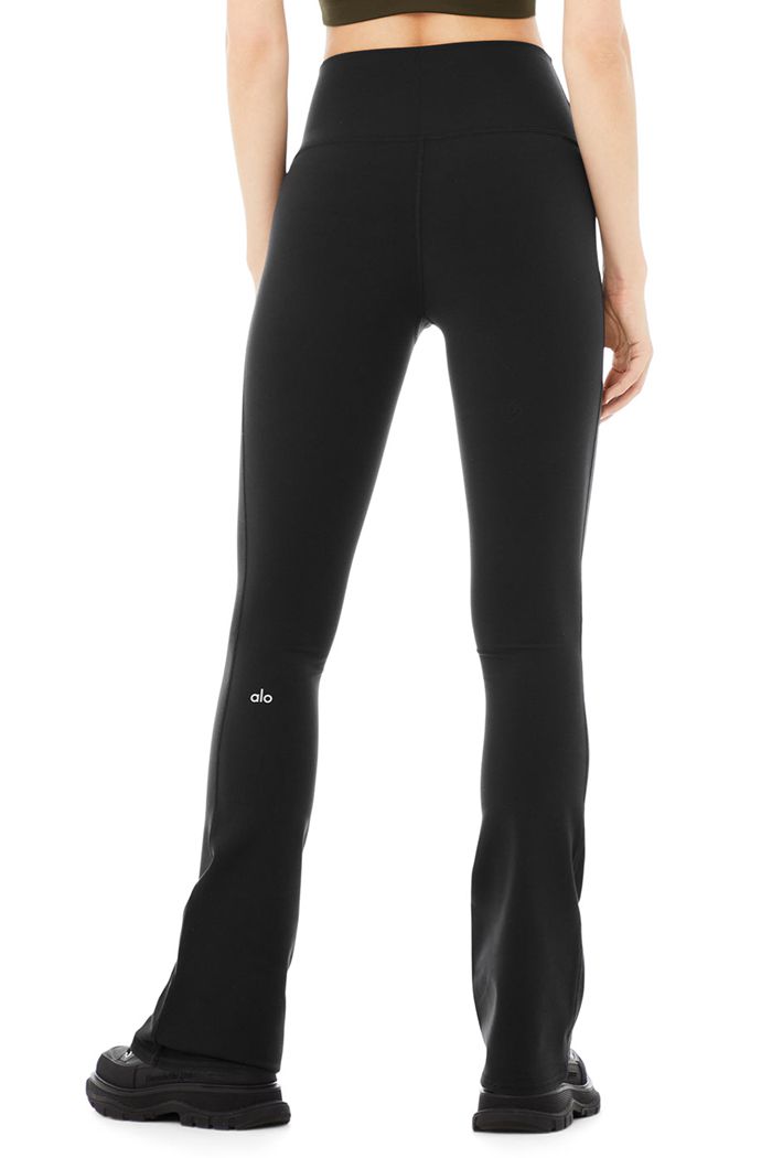 Alo Yoga Airbrush High-Waist 7/8 Bootcut Women's Leggings Black | 49HTNCJSK