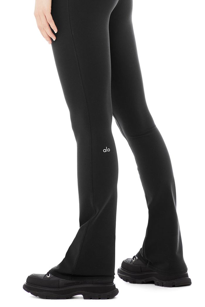 Alo Yoga Airbrush High-Waist 7/8 Bootcut Women's Leggings Black | 49HTNCJSK