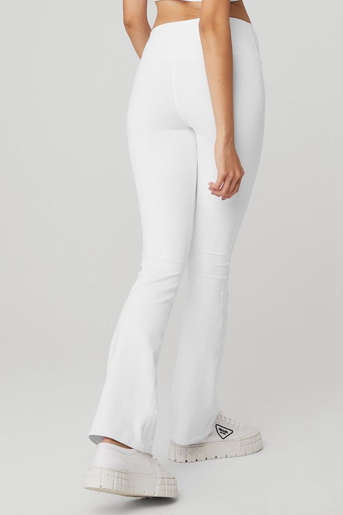 Alo Yoga Airbrush High-Waist 7/8 Bootcut Women's Leggings White | 95JFYUZAR