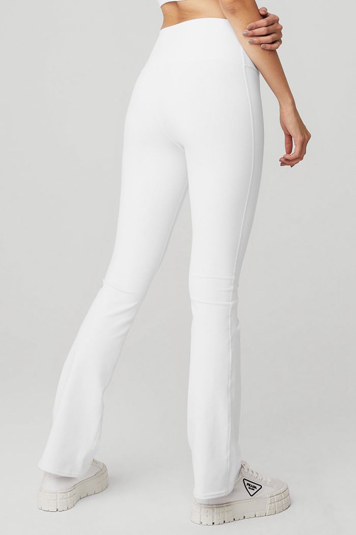 Alo Yoga Airbrush High-Waist 7/8 Bootcut Women's Leggings White | 95JFYUZAR