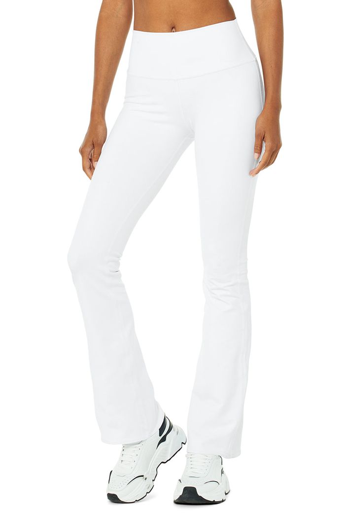 Alo Yoga Airbrush High-Waist Bootcut Women's Leggings White | 53YQJDFMA