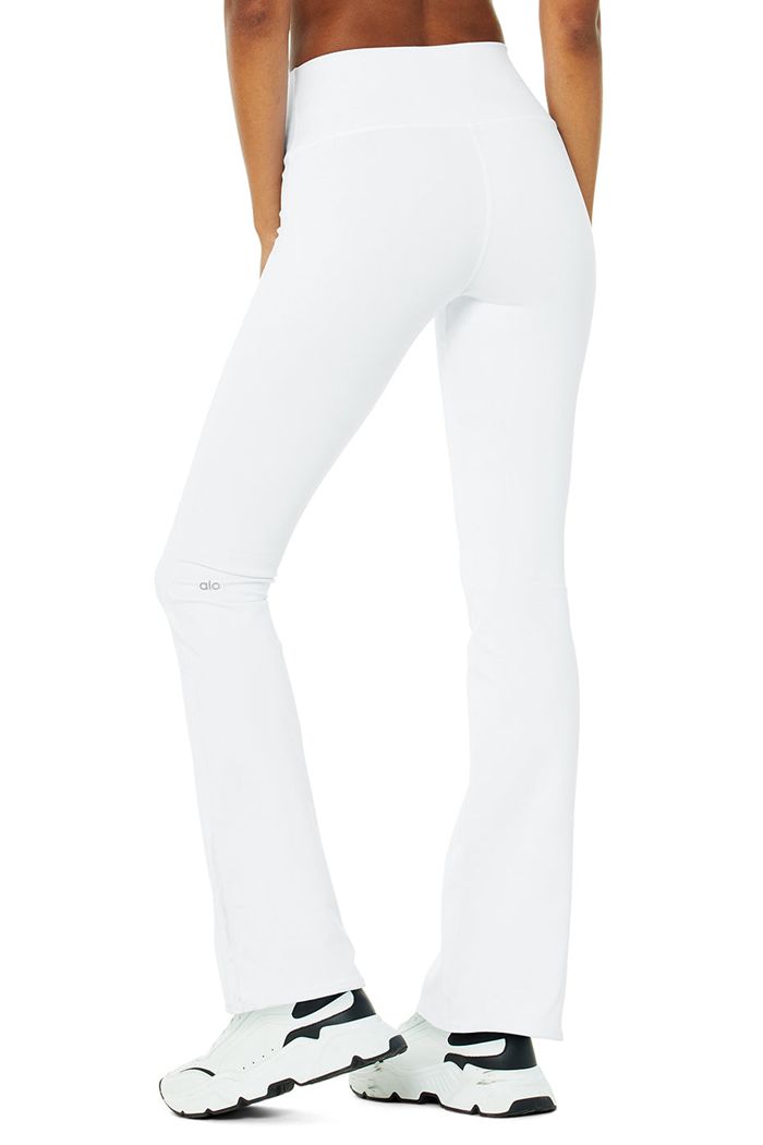 Alo Yoga Airbrush High-Waist Bootcut Women's Leggings White | 53YQJDFMA