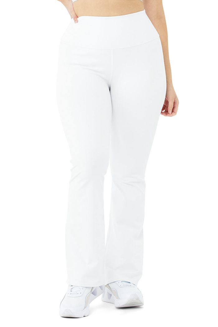 Alo Yoga Airbrush High-Waist Bootcut Women's Leggings White | 53YQJDFMA