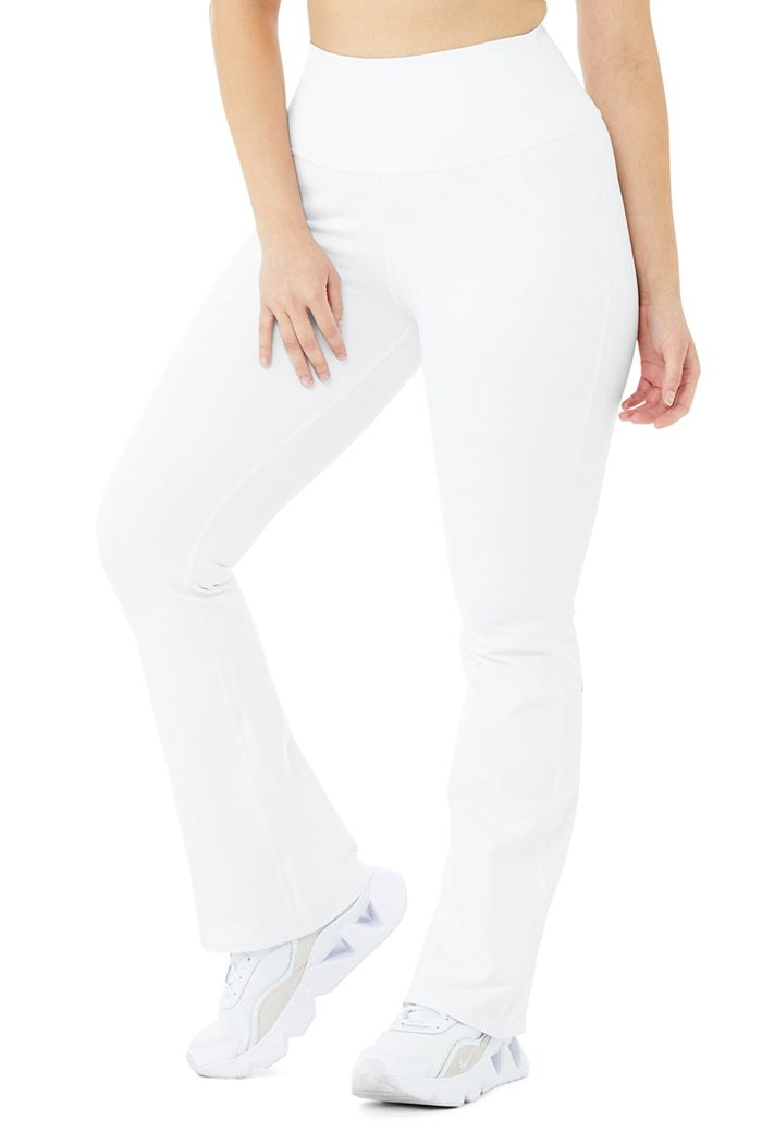 Alo Yoga Airbrush High-Waist Bootcut Women's Leggings White | 53YQJDFMA