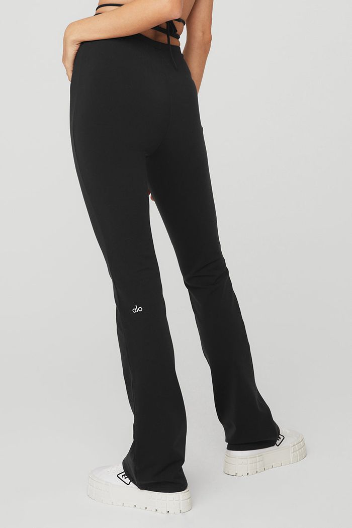 Alo Yoga Airbrush High-Waist Cinch Flare Women's Leggings Black | 31QIRYPLA