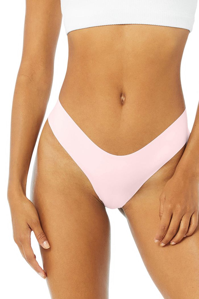 Alo Yoga Airbrush Invisible Cheeky Women's Underwear Pink | 86RXPBODV